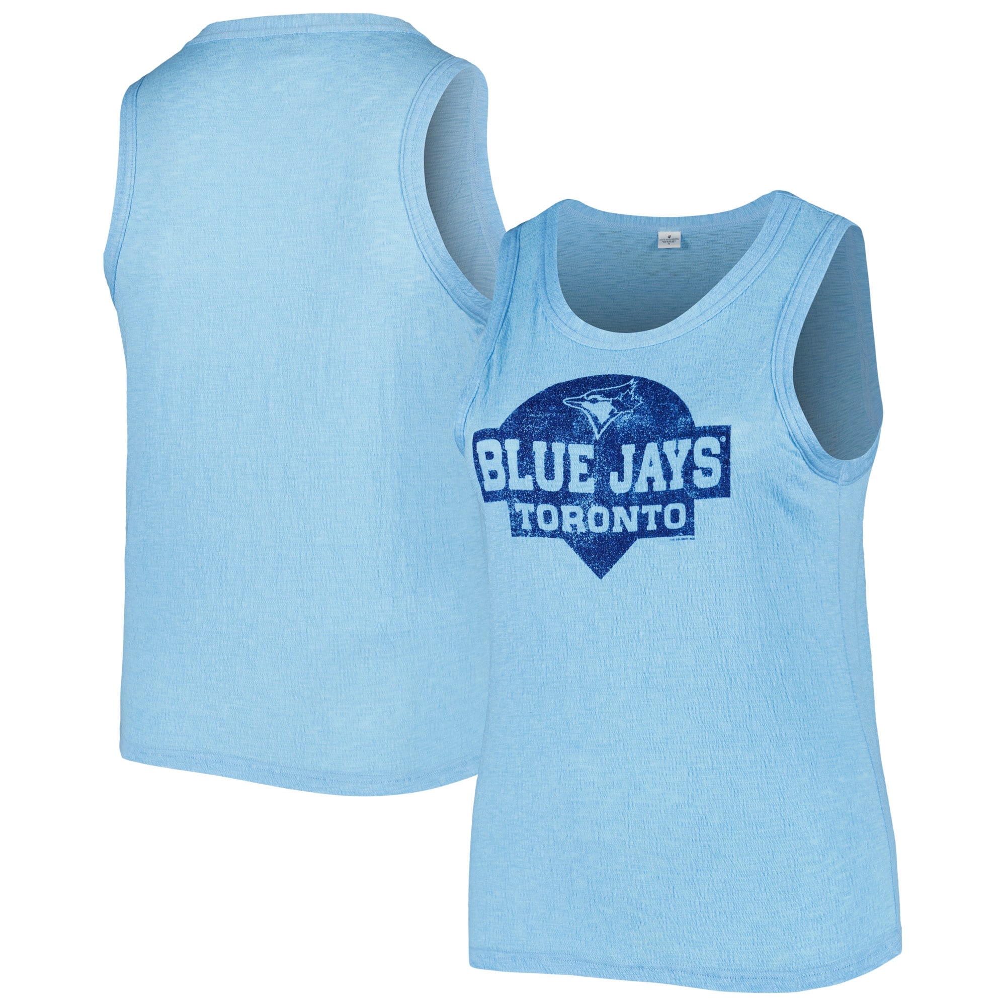 Women's Toronto Blue Jays Soft as a Grape Royal Plus Size High Neck Tri-Blend Tank Top