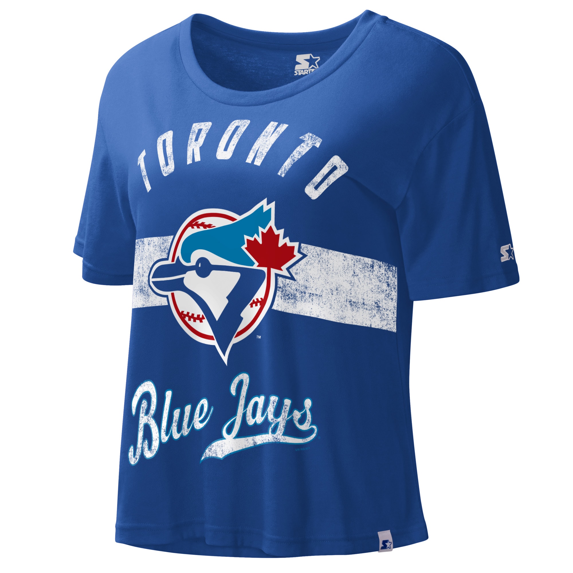 Women's Toronto Blue Jays Starter Royal Cooperstown Collection Record Setter Crop Top