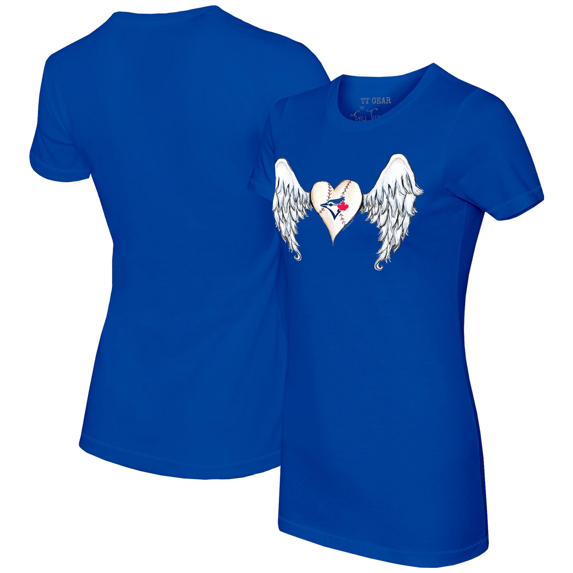 Women's Toronto Blue Jays Tiny Turnip Royal Angel Wings T-Shirt