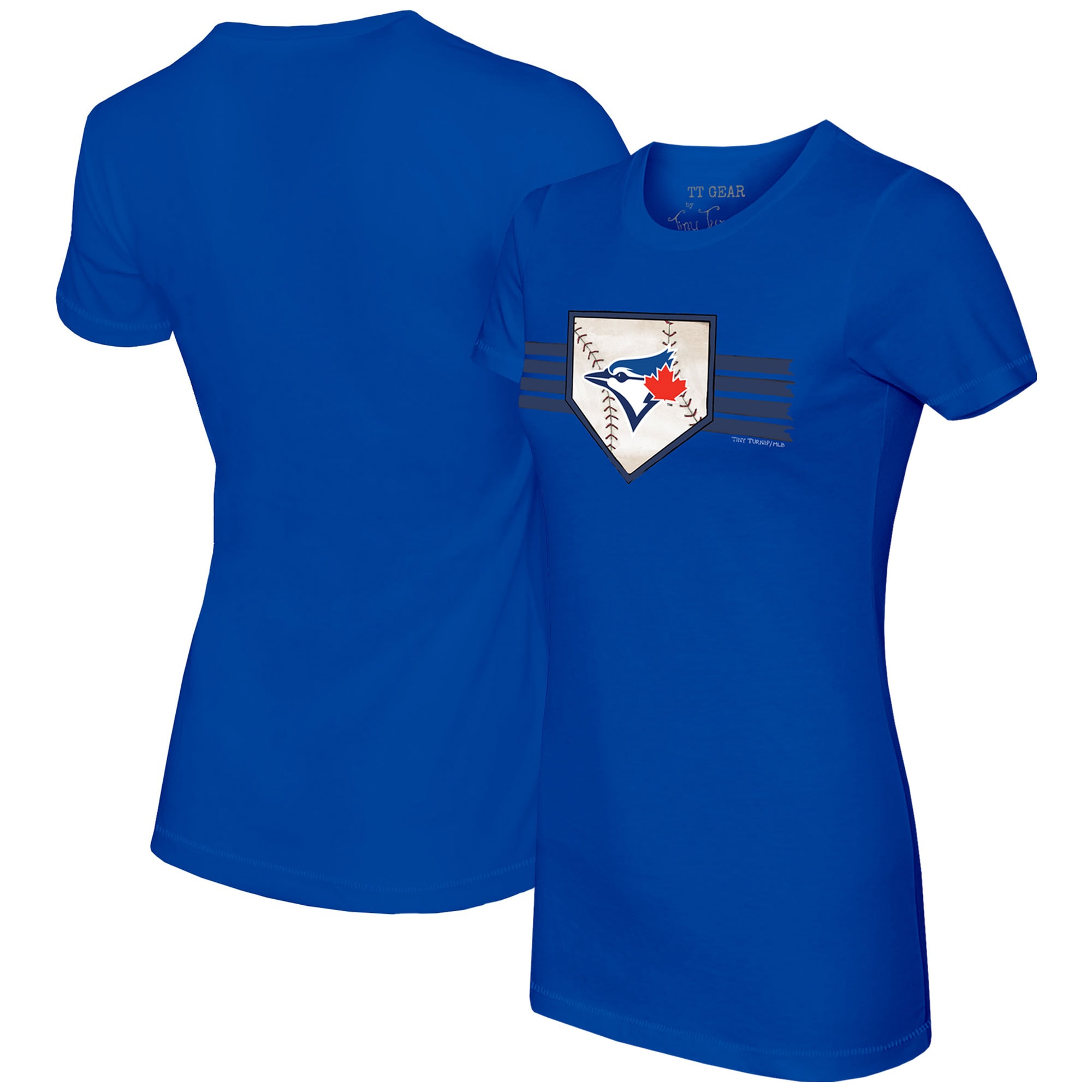 Women's Toronto Blue Jays Tiny Turnip Royal Base Stripe T-Shirt