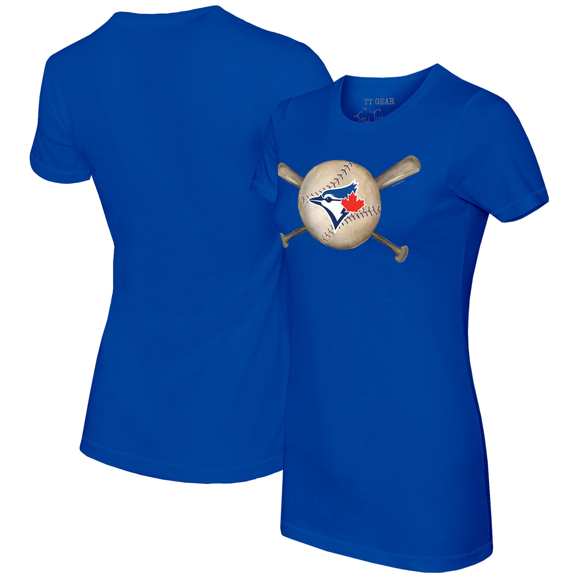 Women's Toronto Blue Jays Tiny Turnip Royal Baseball Cross Bats T-Shirt