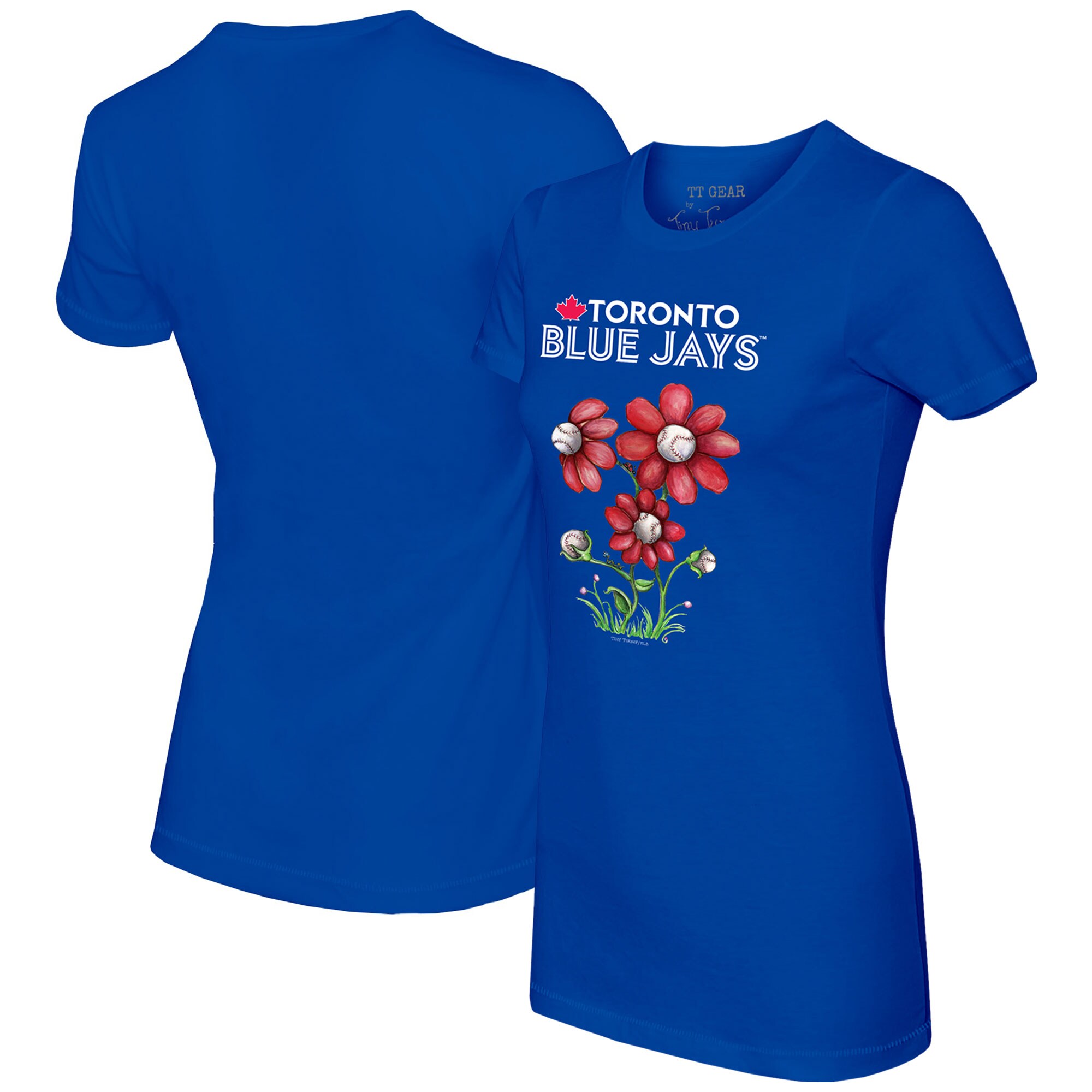 Women's Toronto Blue Jays Tiny Turnip Royal Blooming Baseballs T-Shirt