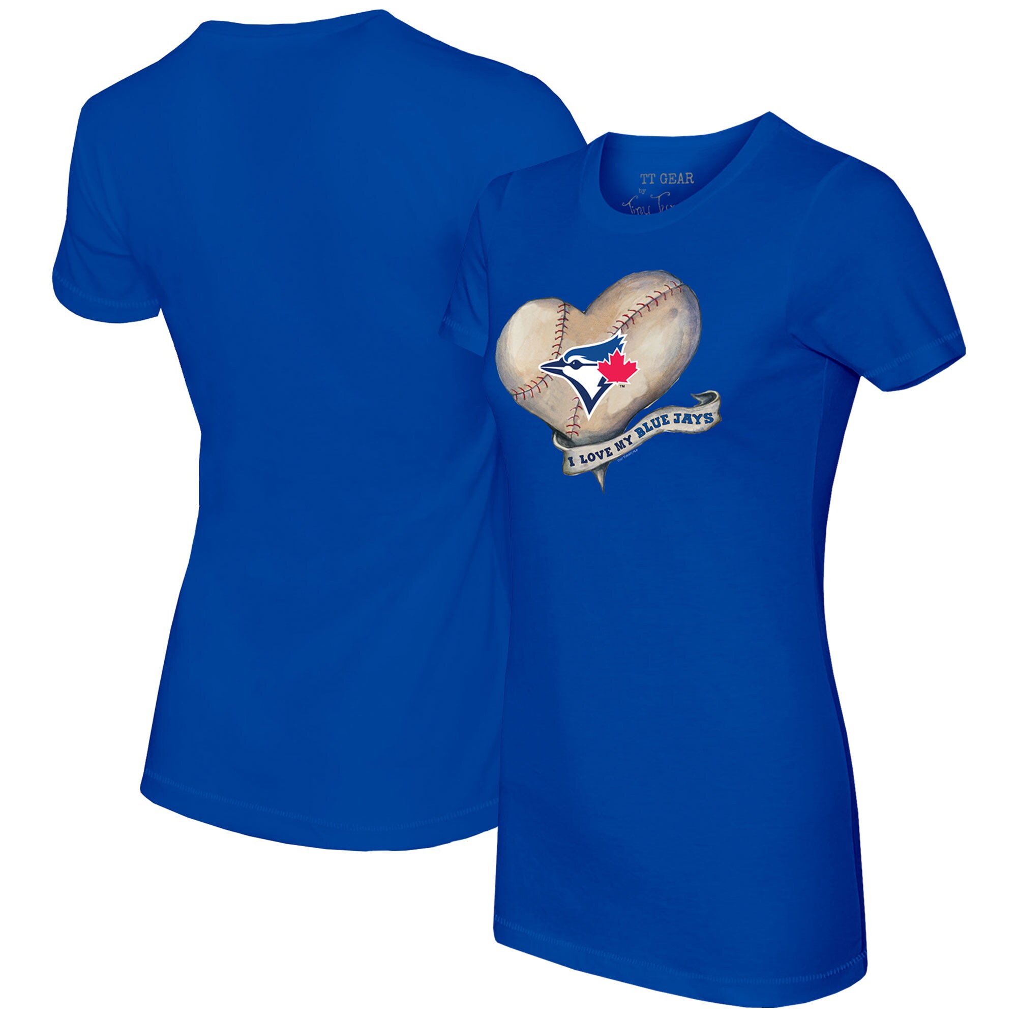 Women's Toronto Blue Jays Tiny Turnip Royal Heart Banner T-Shirt