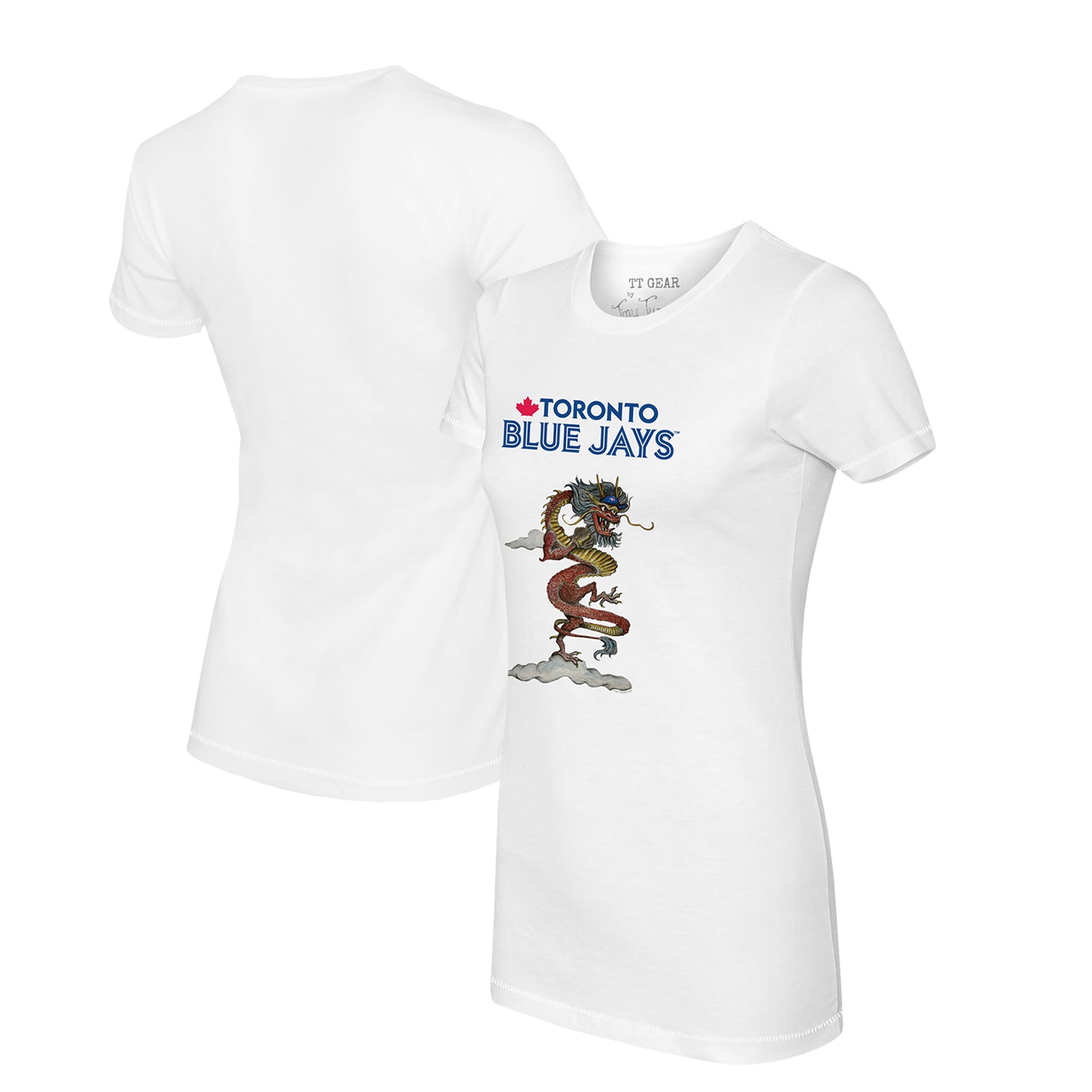 Women's Toronto Blue Jays Tiny Turnip White 2024 Year of the Dragon T-Shirt