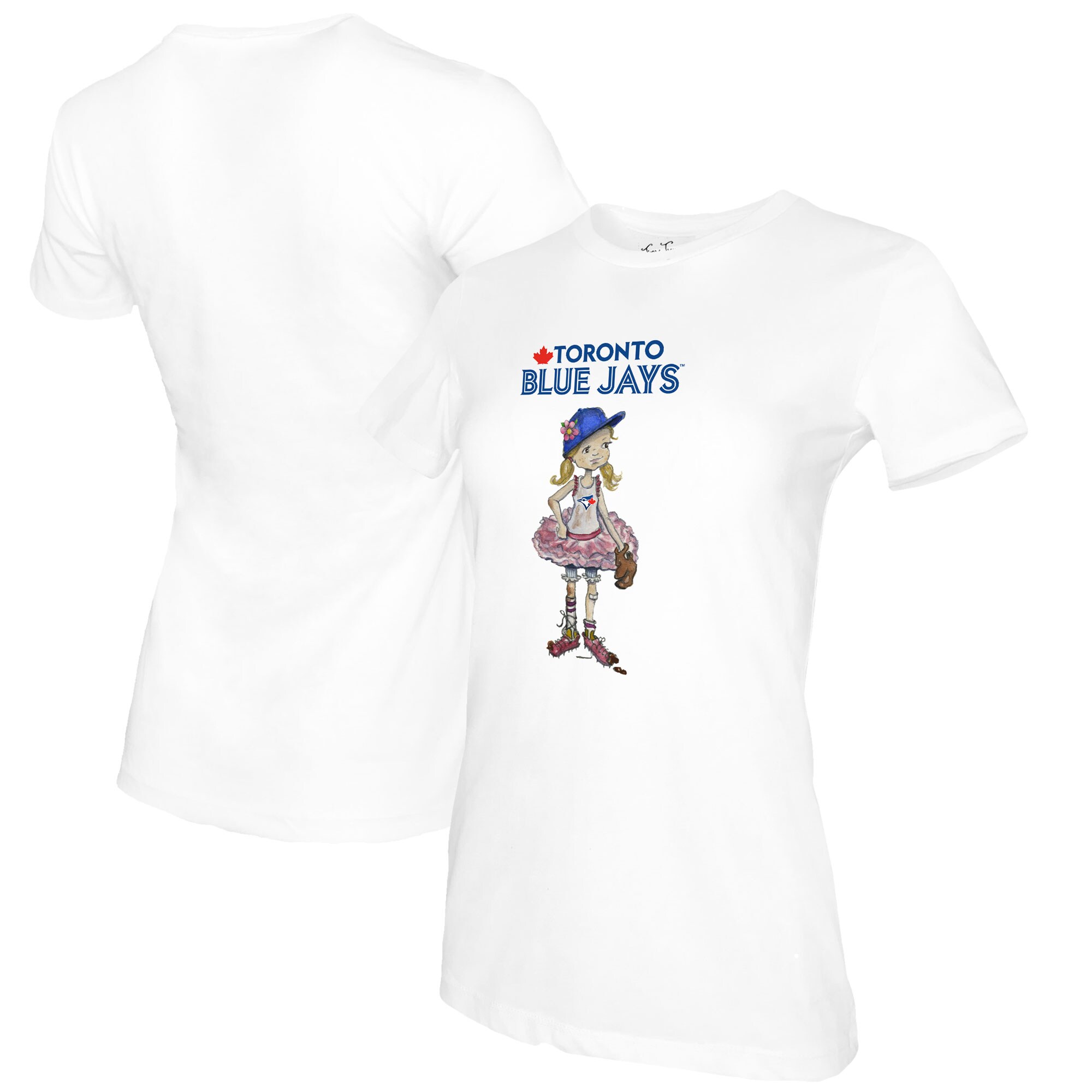 Women's Toronto Blue Jays Tiny Turnip White Baseball Babes T-Shirt