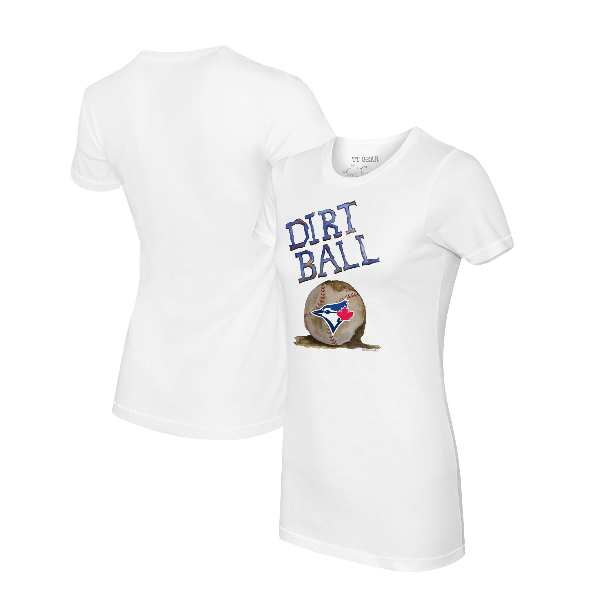 Women's Toronto Blue Jays Tiny Turnip White Dirt Ball T-Shirt