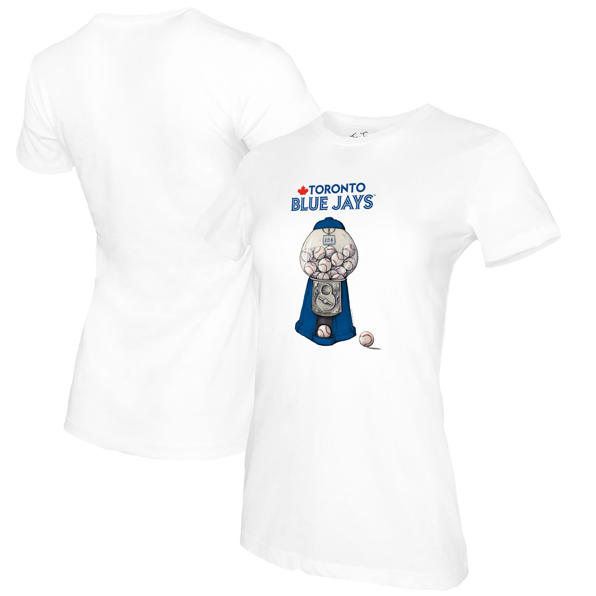 Women's Toronto Blue Jays Tiny Turnip White Gumball Machine T-Shirt