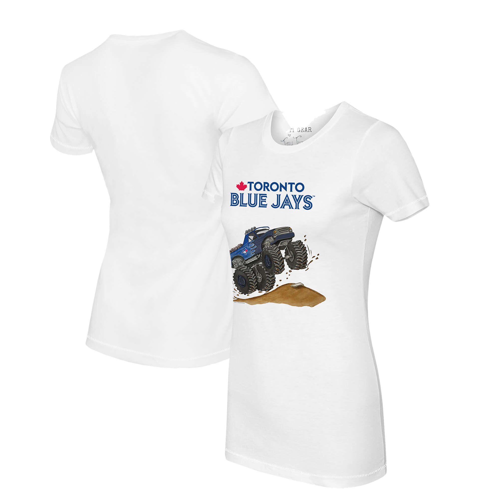Women's Toronto Blue Jays Tiny Turnip White Monster Truck T-Shirt