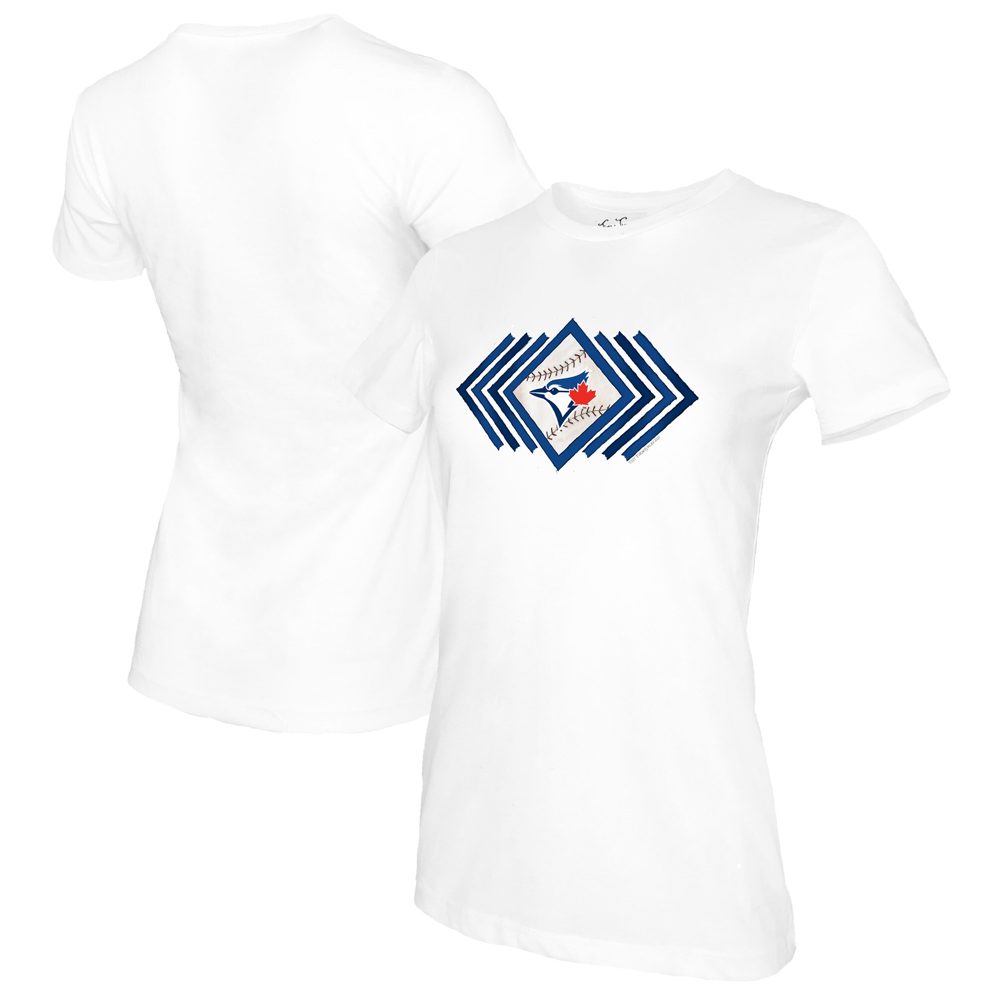 Women's Toronto Blue Jays Tiny Turnip White Prism Arrows T-Shirt