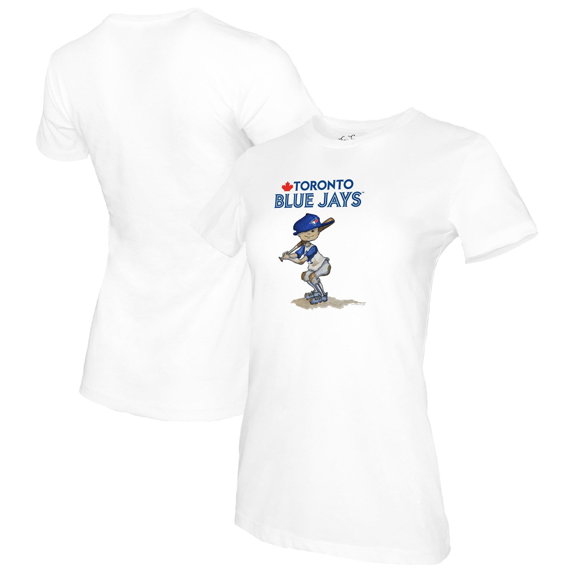 Women's Toronto Blue Jays Tiny Turnip White Slugger T-Shirt