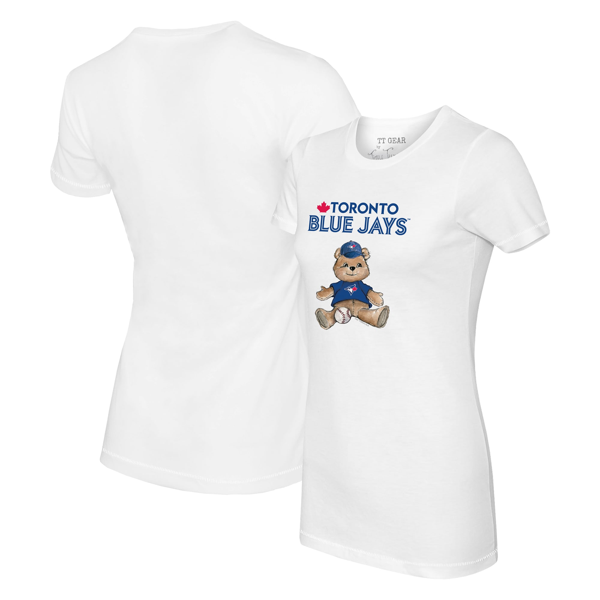 Women's Toronto Blue Jays Tiny Turnip White Teddy Boy T-Shirt