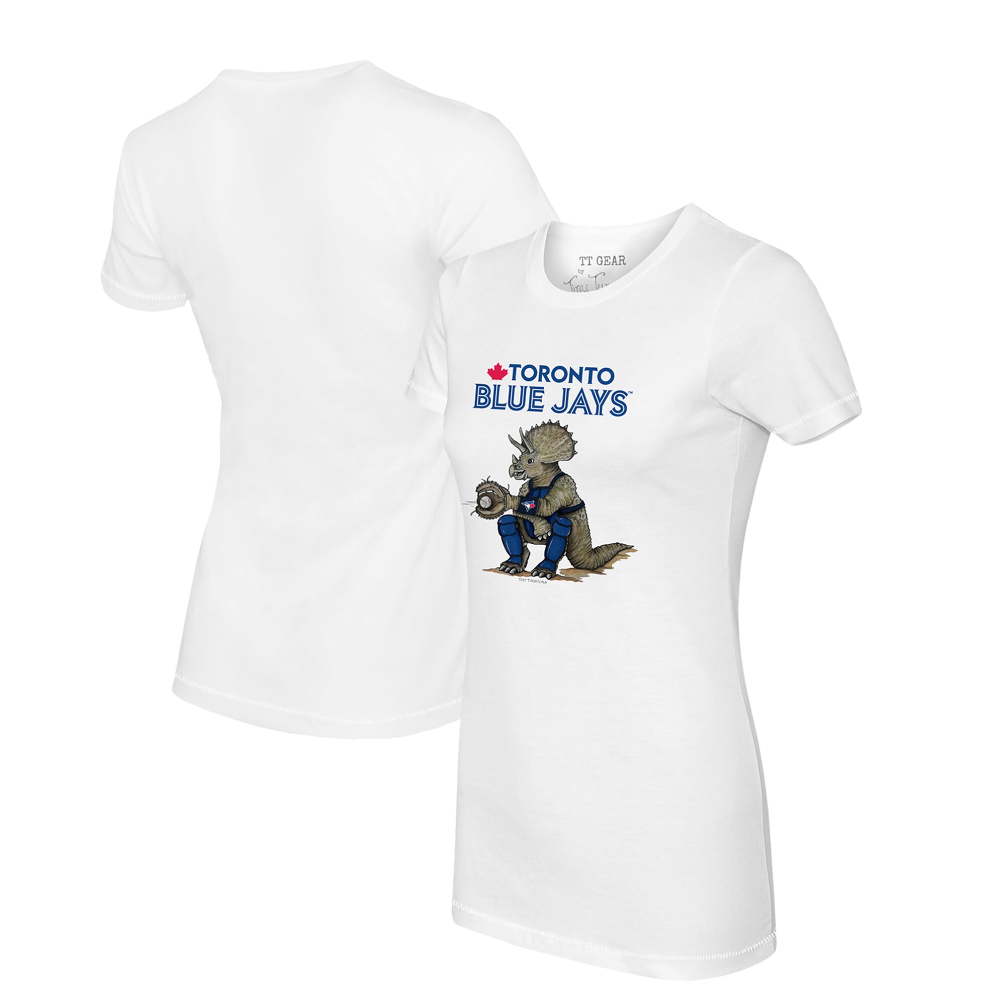 Women's Toronto Blue Jays Tiny Turnip White Triceratops T-Shirt