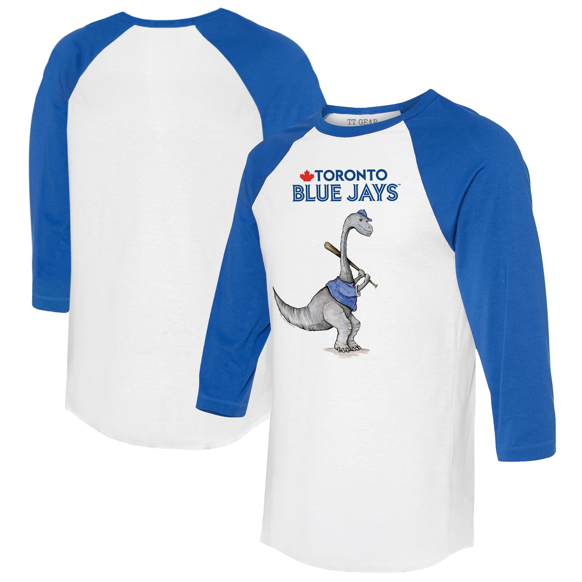 Women's Toronto Blue Jays Tiny Turnip White/Royal Bronto 3/4-Sleeve Raglan T-Shirt