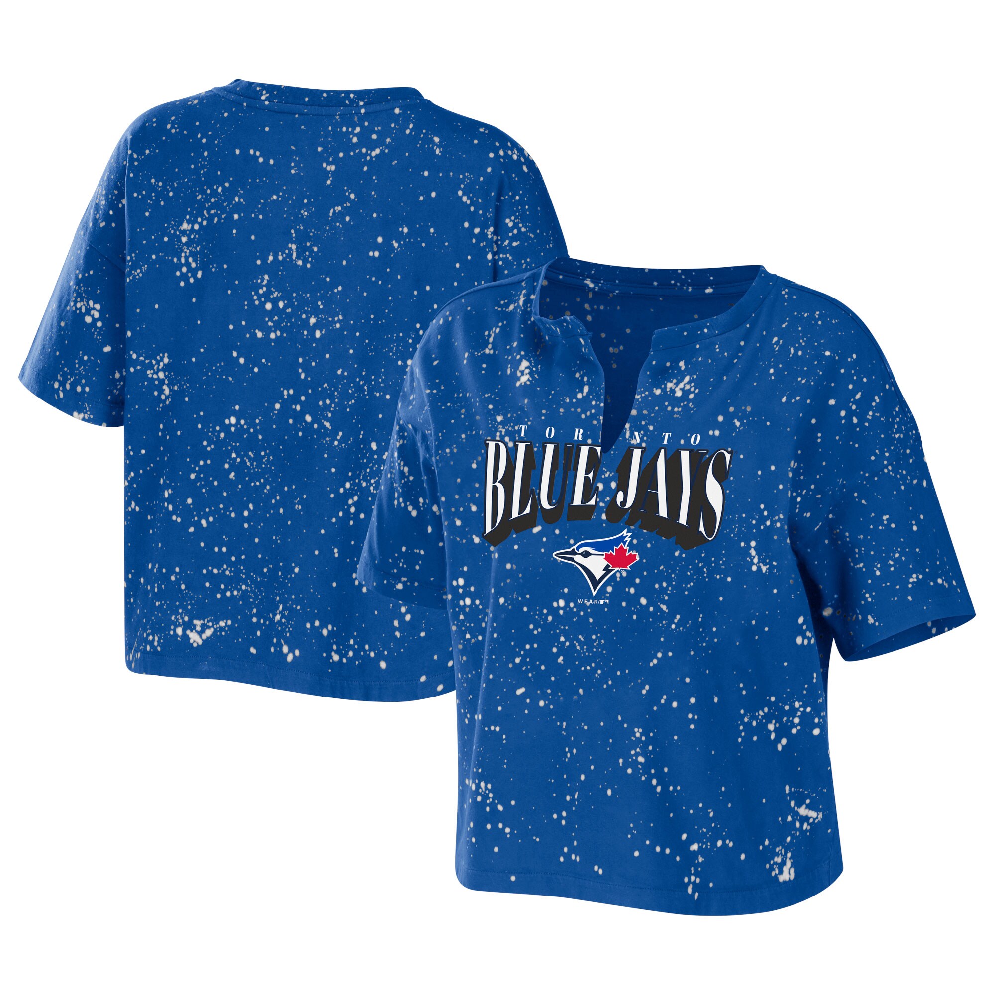 Women's Toronto Blue Jays WEAR by Erin Andrews Royal Notch Neck Tie-Dye T-Shirt