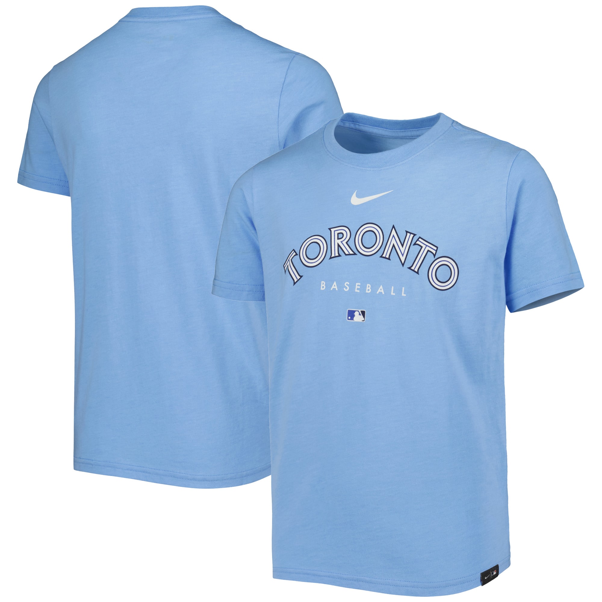 Youth Toronto Blue Jays Nike Powder Blue Authentic Collection Early Work Tri-Blend T-Shirt