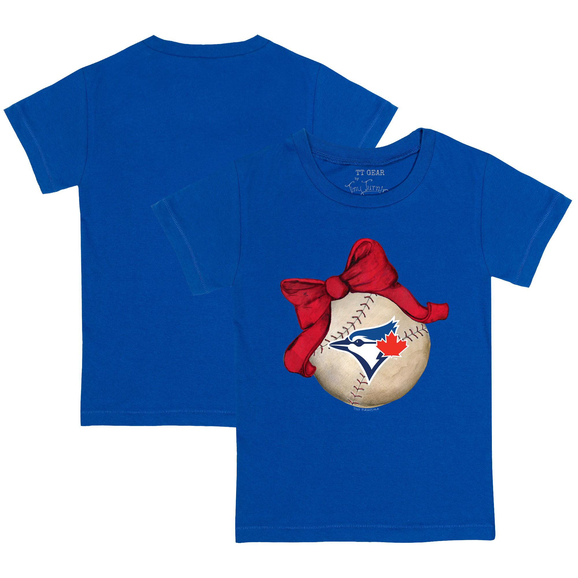 Youth Toronto Blue Jays Tiny Turnip Royal Baseball Bow T-Shirt