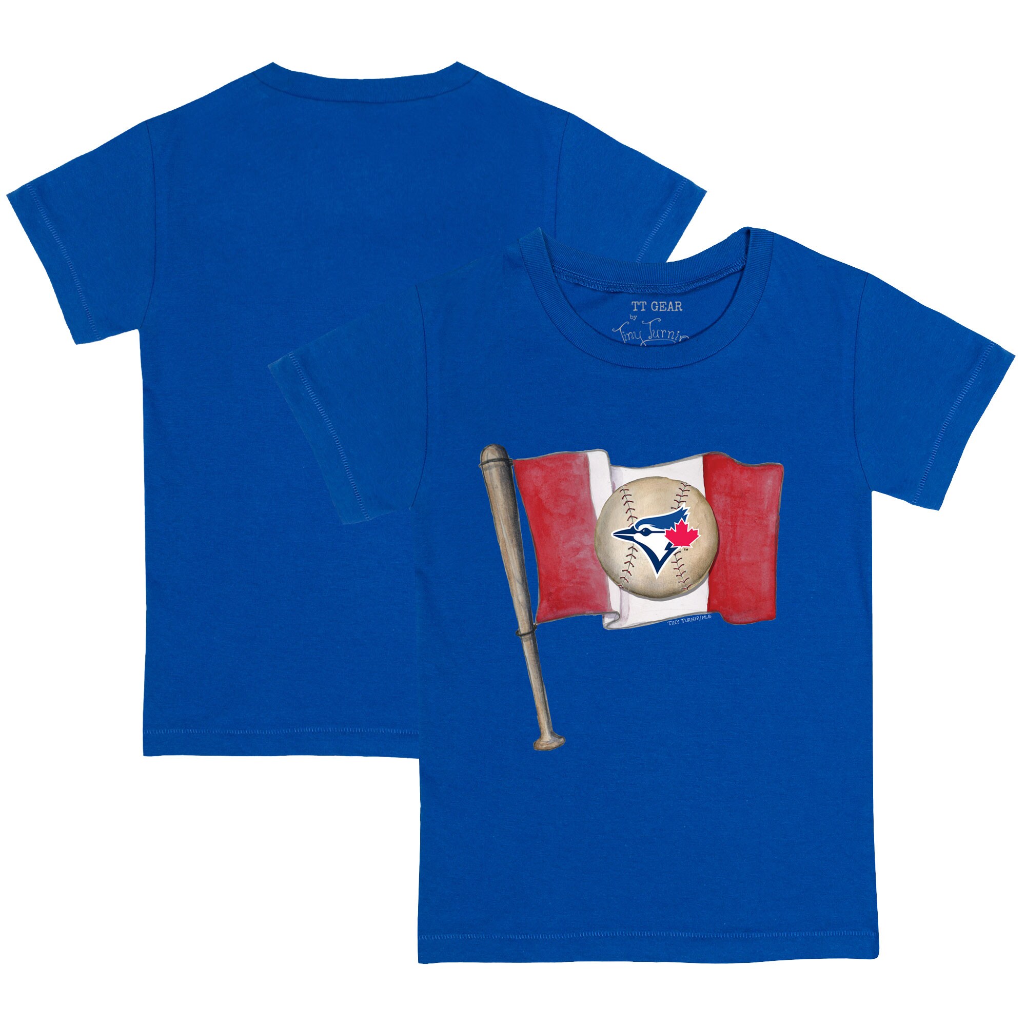 Youth Toronto Blue Jays Tiny Turnip Royal Baseball Flag T-Shirt