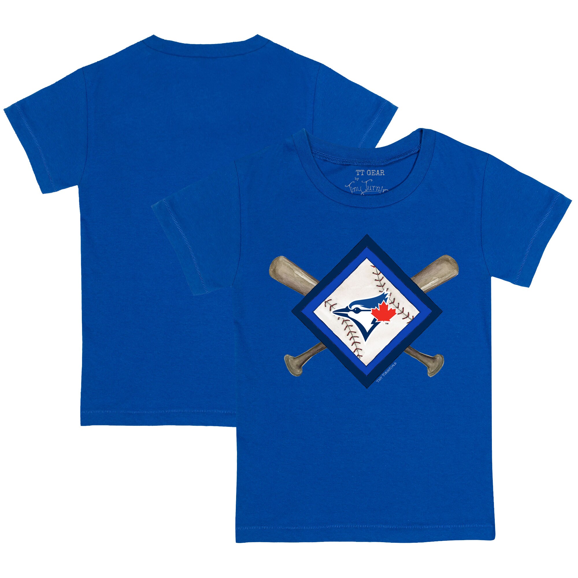 Youth Toronto Blue Jays Tiny Turnip Royal Diamond Cross Bats T-Shirt