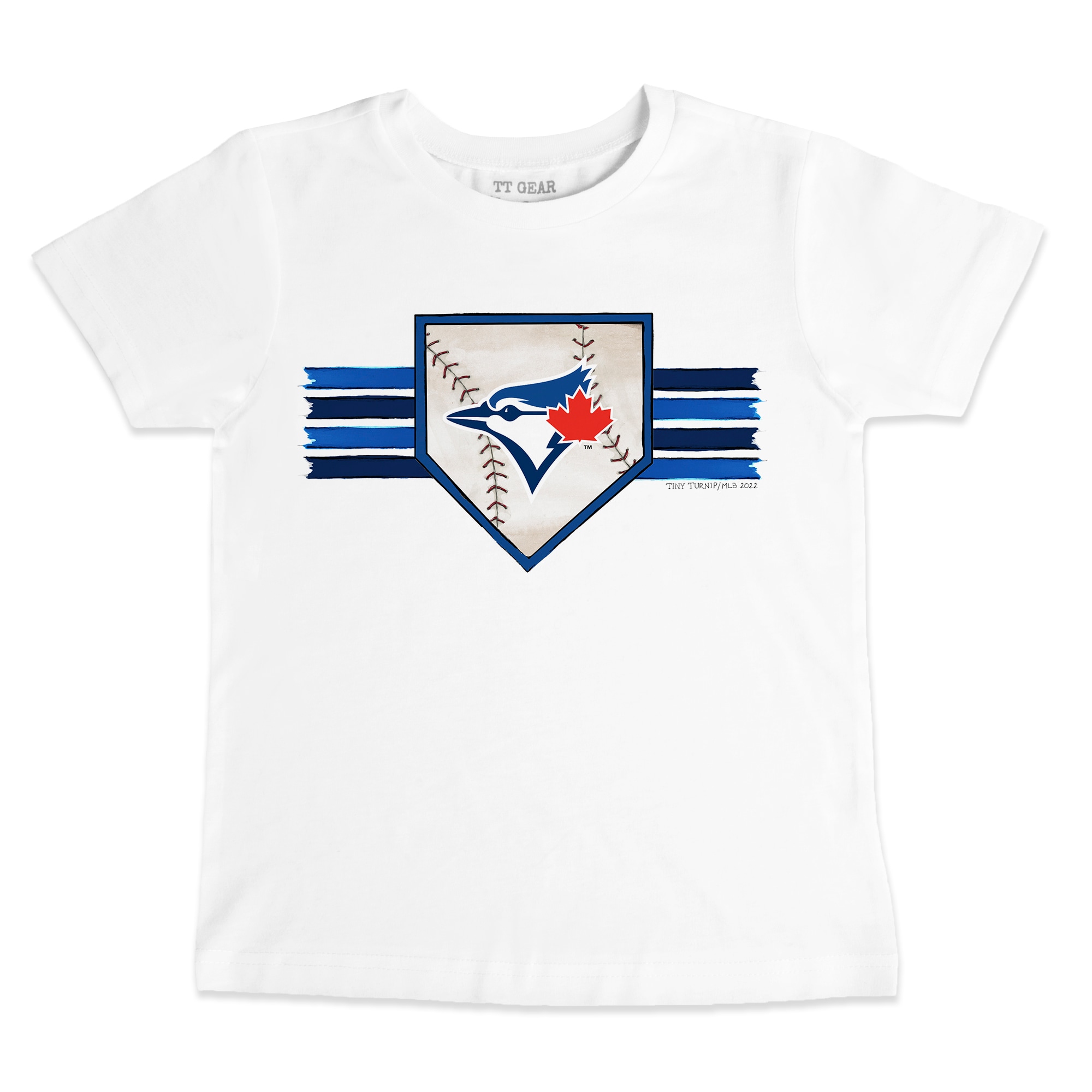 Youth Toronto Blue Jays Tiny Turnip White Base Stripe T-Shirt