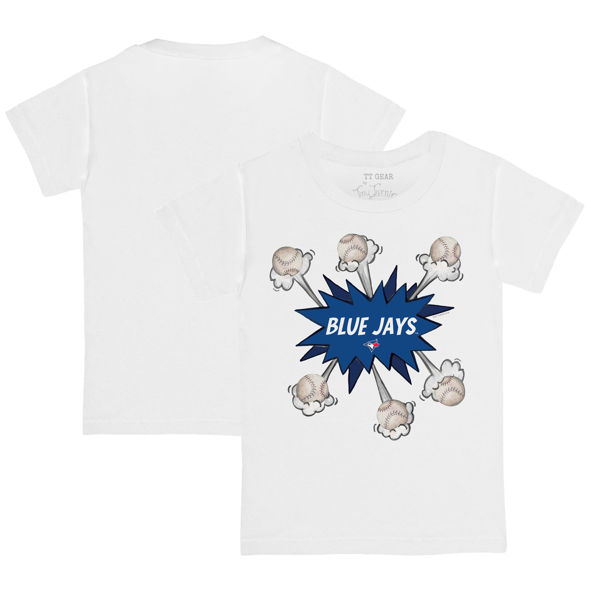 Youth Toronto Blue Jays Tiny Turnip White Baseball Pow T-Shirt
