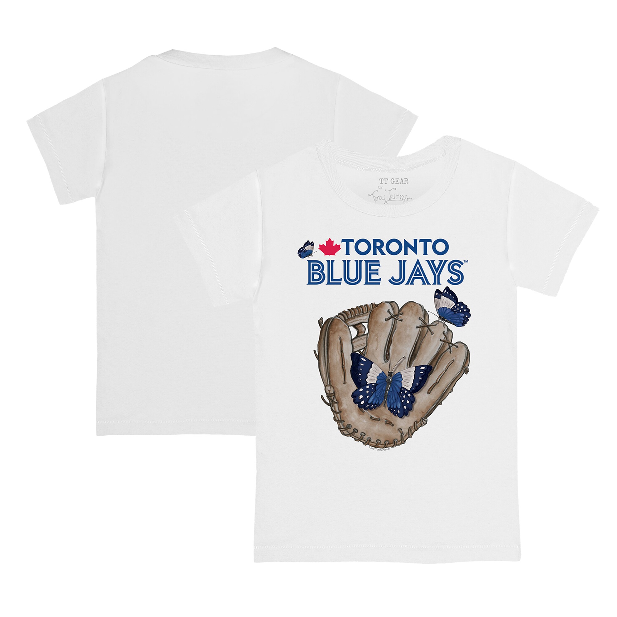 Youth Toronto Blue Jays Tiny Turnip White Butterfly Glove T-Shirt