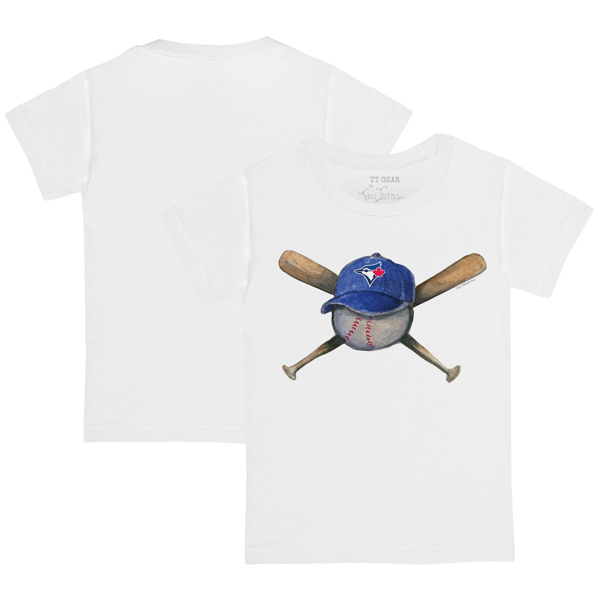 Youth Toronto Blue Jays Tiny Turnip White Hat Crossbats T-Shirt