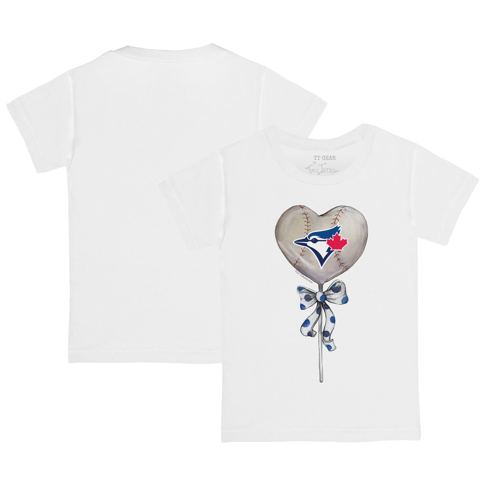 Youth Toronto Blue Jays Tiny Turnip White Heart Lolly T-Shirt
