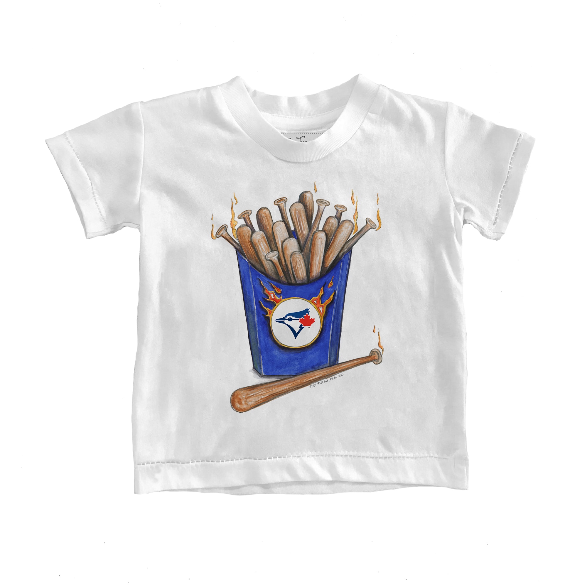 Youth Toronto Blue Jays Tiny Turnip White Hot Bats T-Shirt