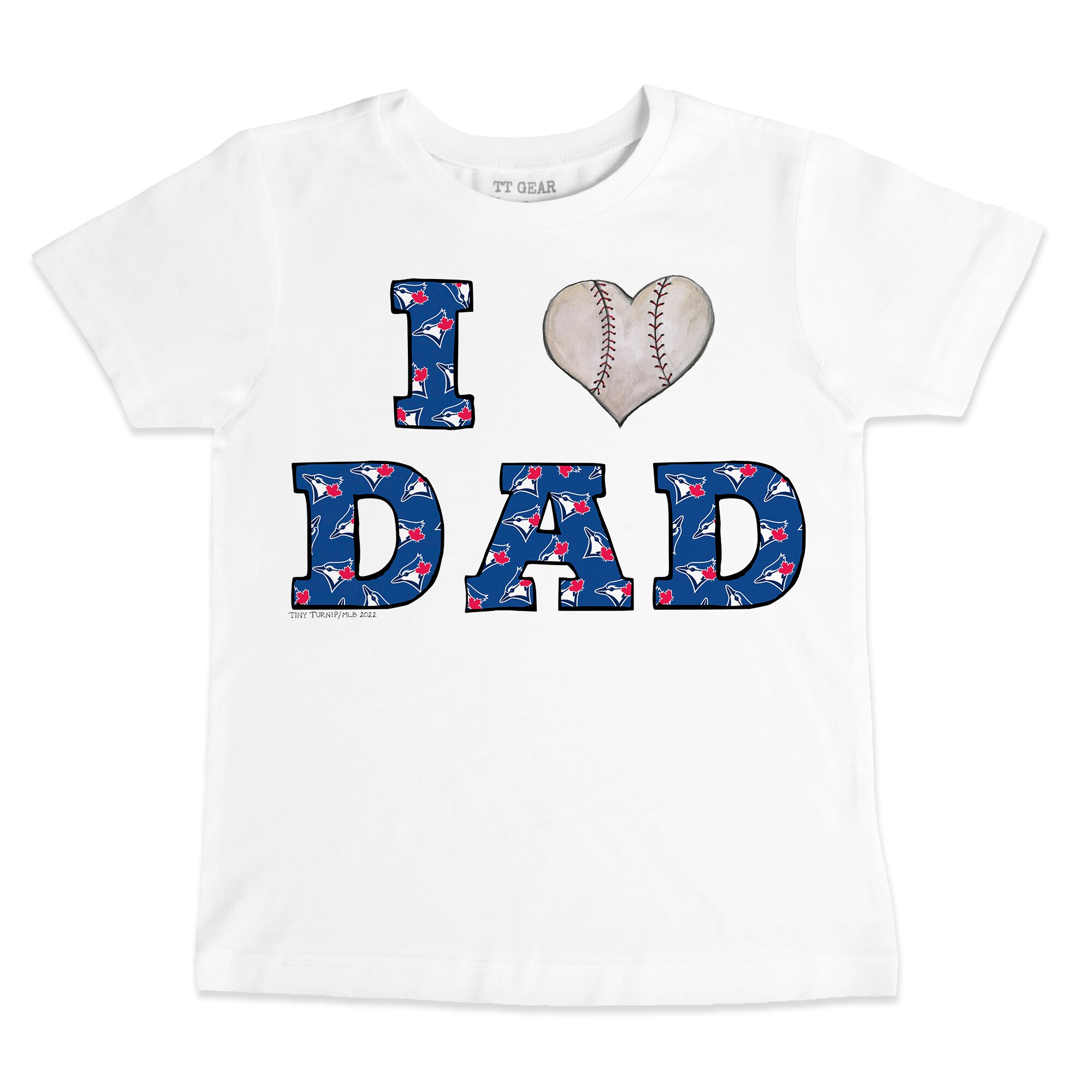 Youth Toronto Blue Jays Tiny Turnip White I Love Dad T-Shirt