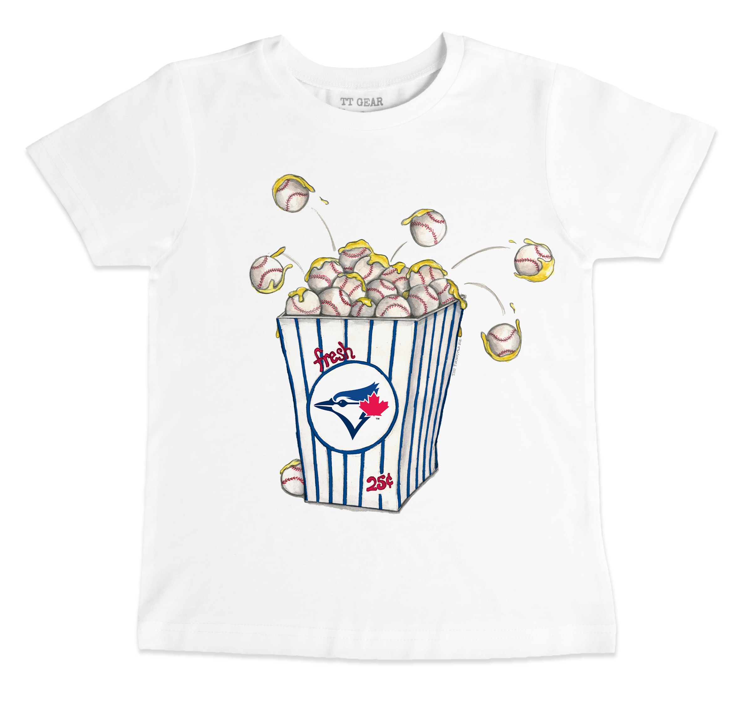 Youth Toronto Blue Jays Tiny Turnip White Popcorn T-Shirt