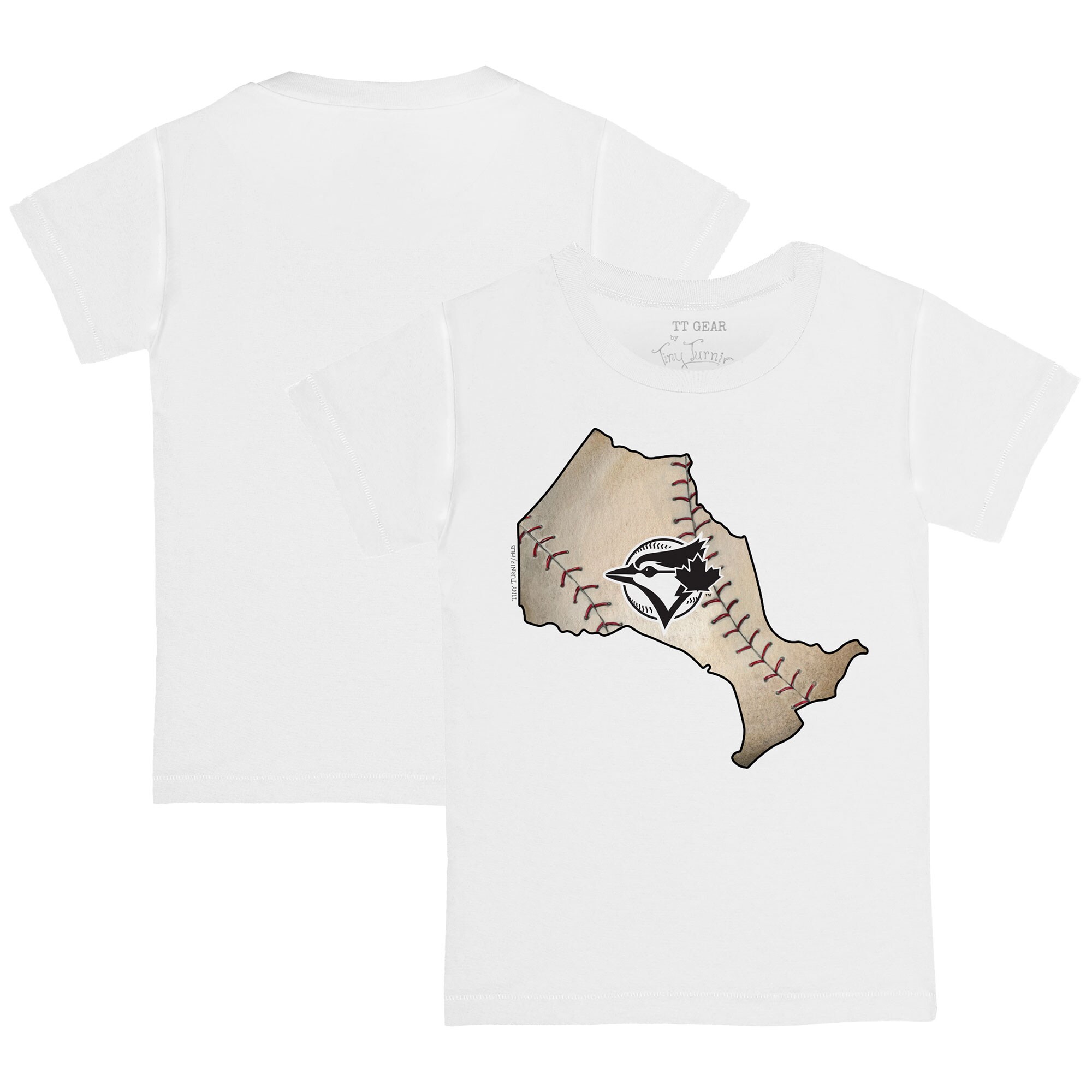 Youth Toronto Blue Jays Tiny Turnip White Province Outline T-Shirt