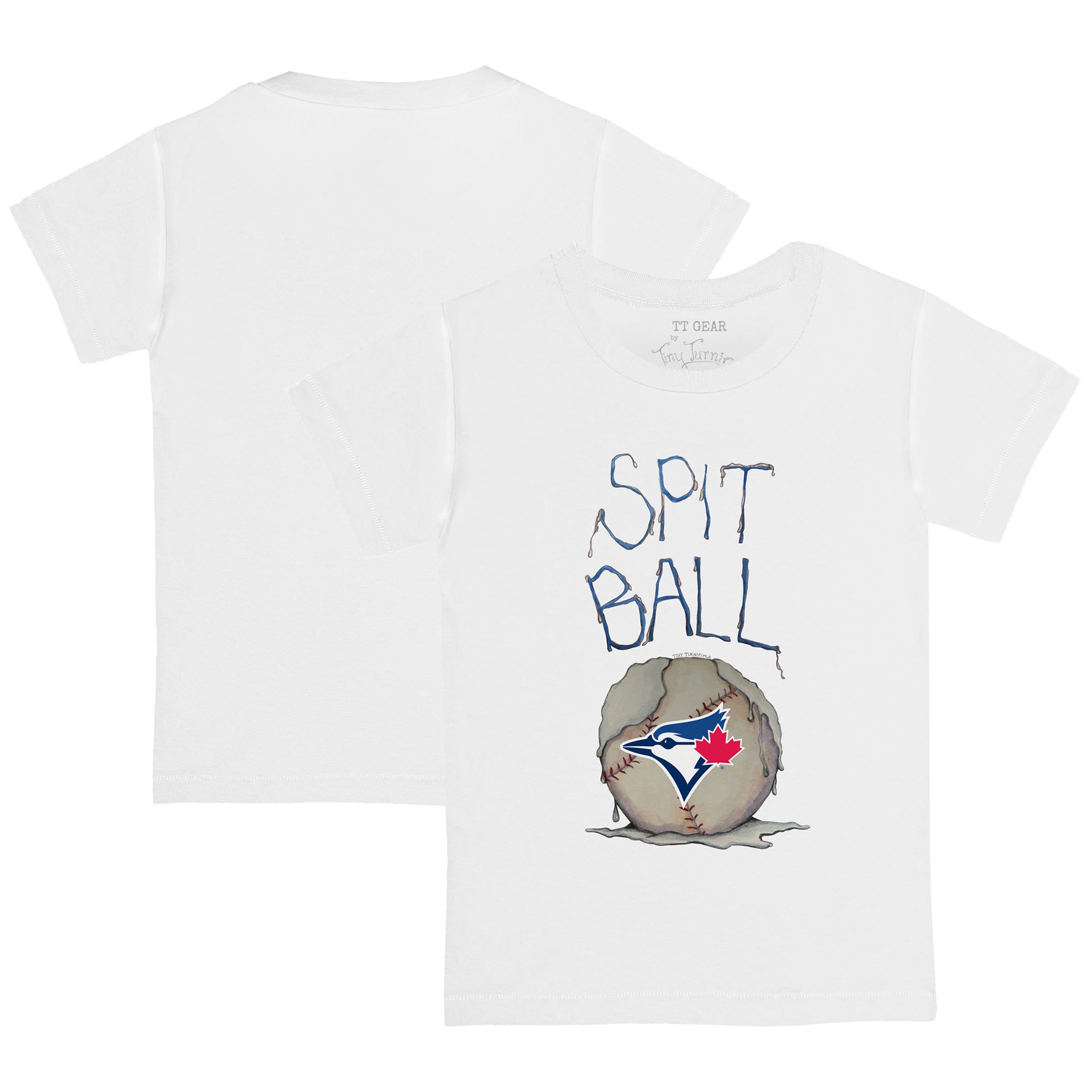 Youth Toronto Blue Jays Tiny Turnip White Spit Ball T-Shirt