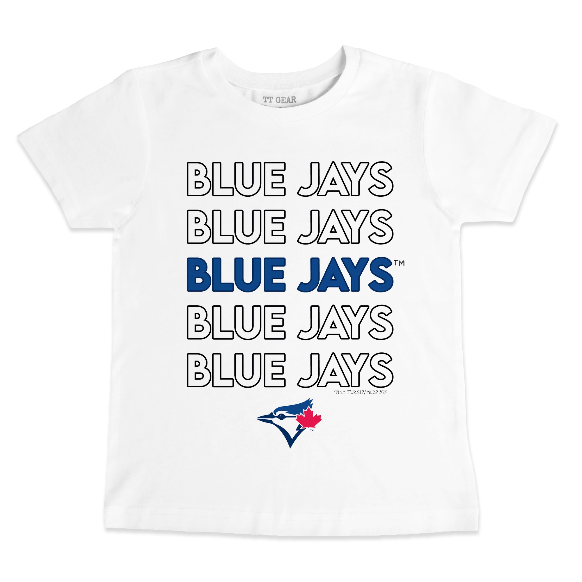 Youth Toronto Blue Jays Tiny Turnip White Stacked T-Shirt