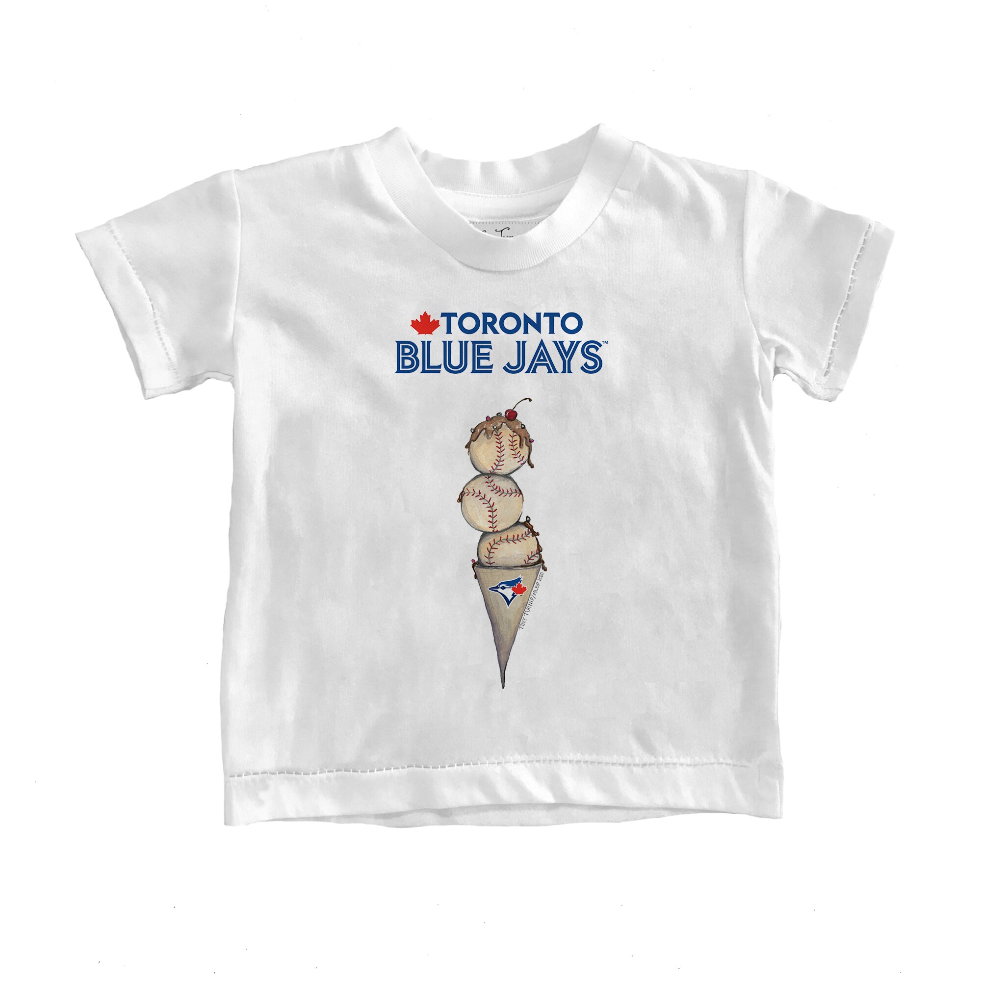 Youth Toronto Blue Jays Tiny Turnip White Triple Scoop T-Shirt