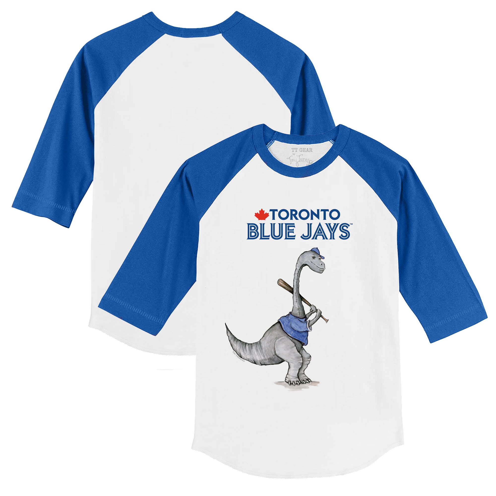 Youth Toronto Blue Jays Tiny Turnip White/Royal Bronto 3/4-Sleeve Raglan T-Shirt