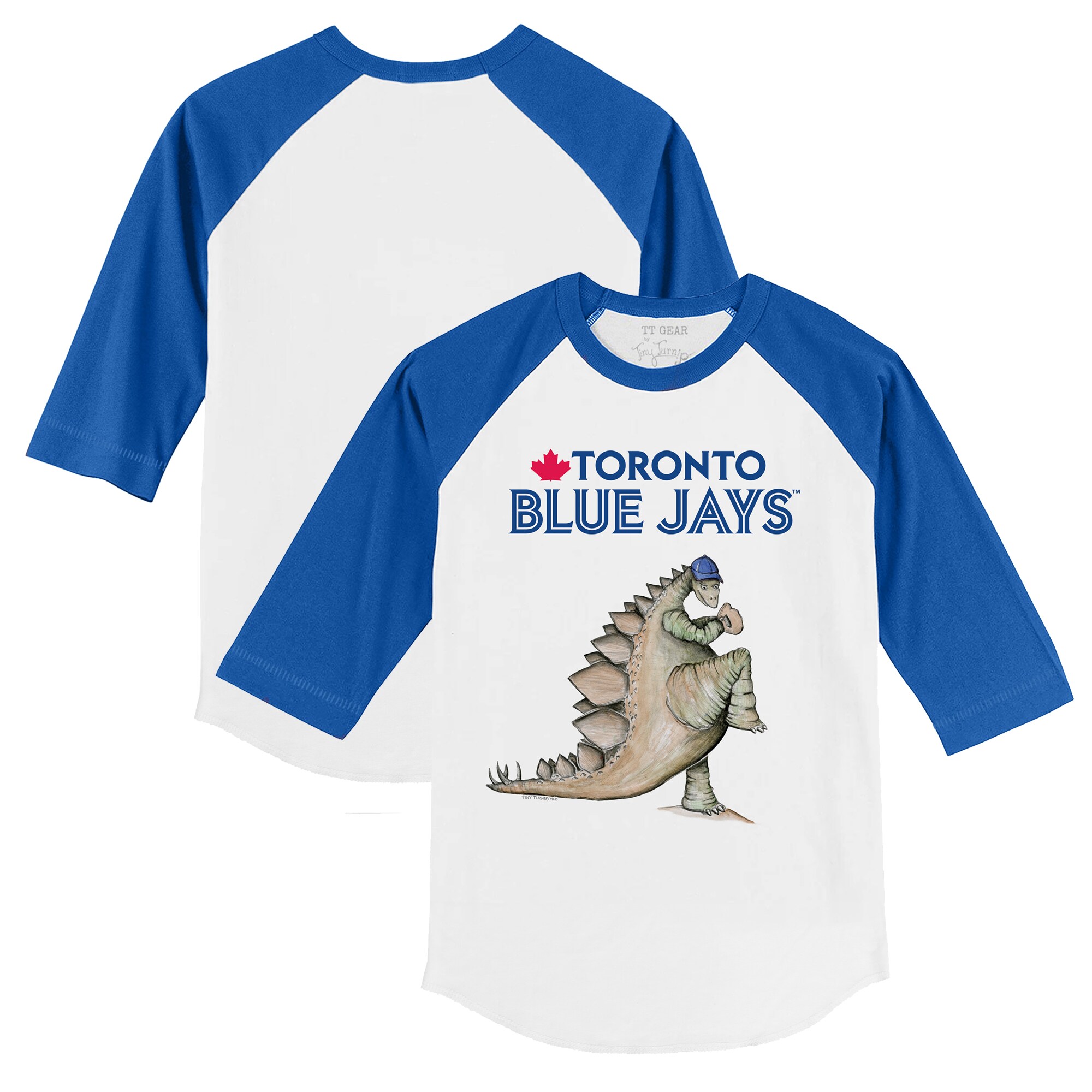 Youth Toronto Blue Jays Tiny Turnip White/Royal Stega 3/4-Sleeve Raglan T-Shirt
