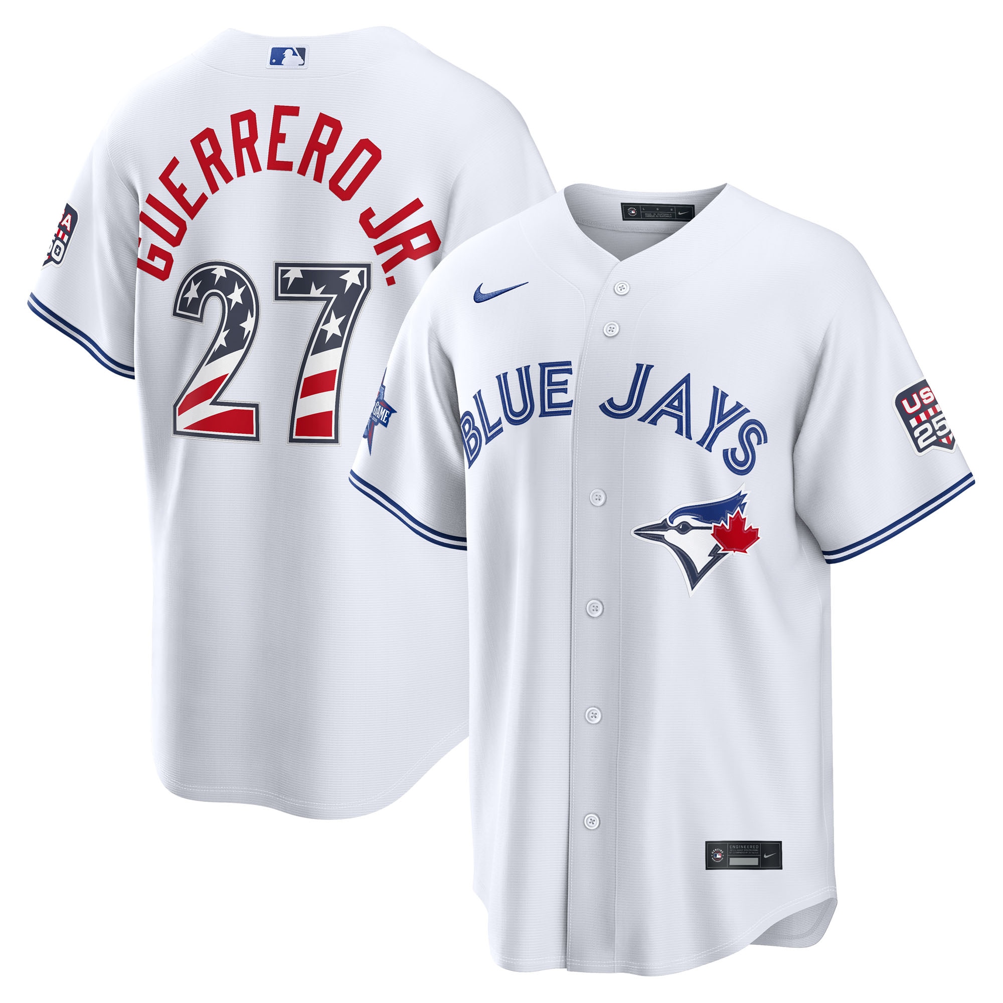 2026 All-Star Edition Stars & Stripes Men's Toronto Blue Jays Vladimir Guerrero Jr. Nike White Stadium Jersey