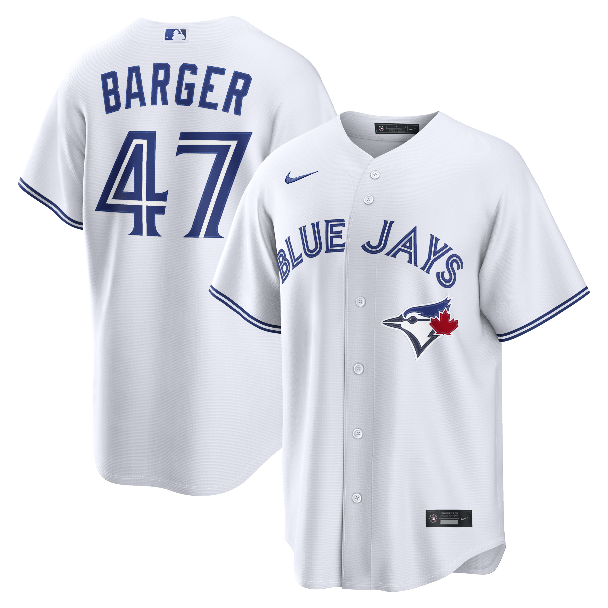 Men's Toronto Blue Jays Addison Barger Nike White Home Replica Jersey