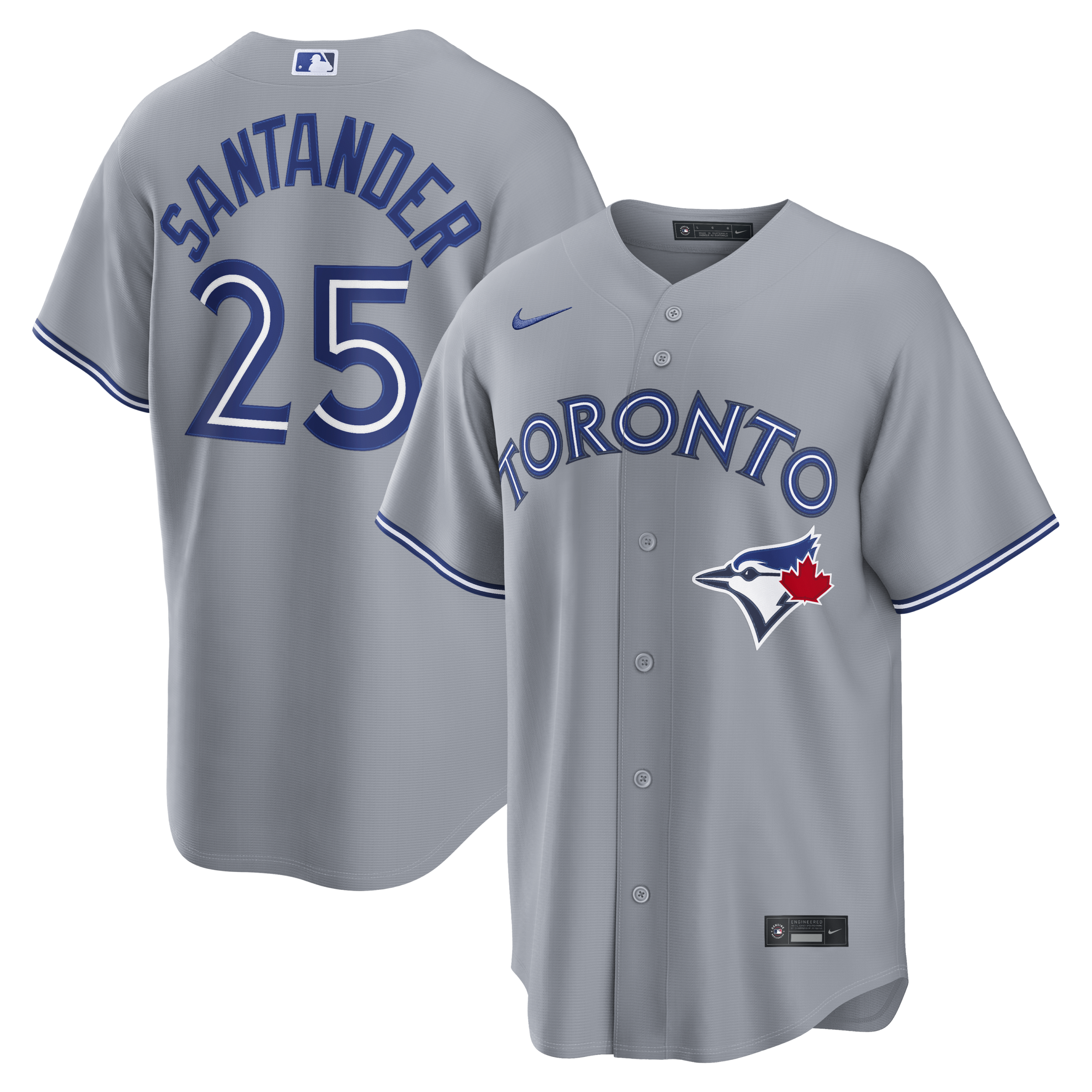 Men's Toronto Blue Jays Anthony Santander Nike Gray Road Replica Jersey