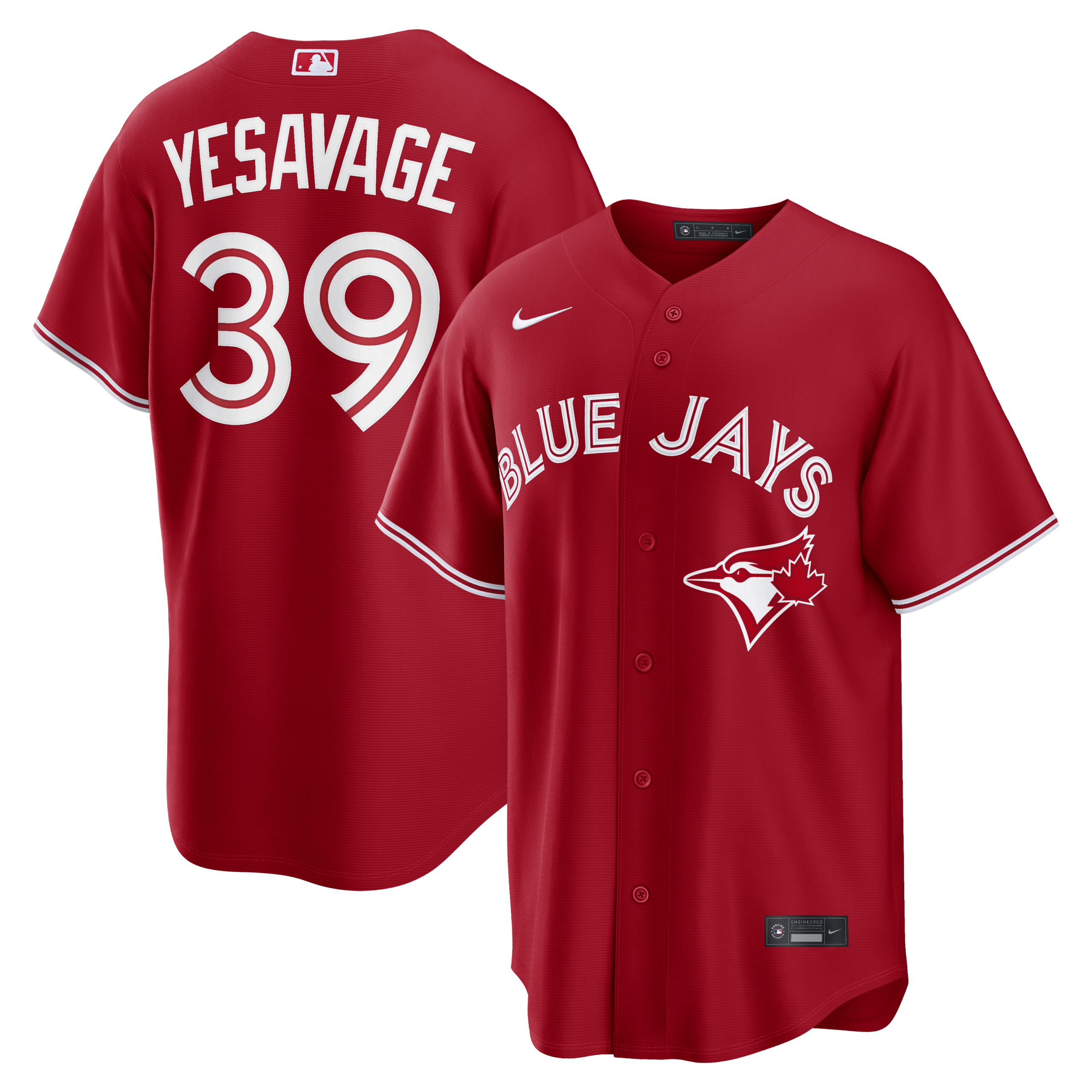 Men's Toronto Blue Jays Trey Yesavage Nike Red Canada Day Replica Jersey